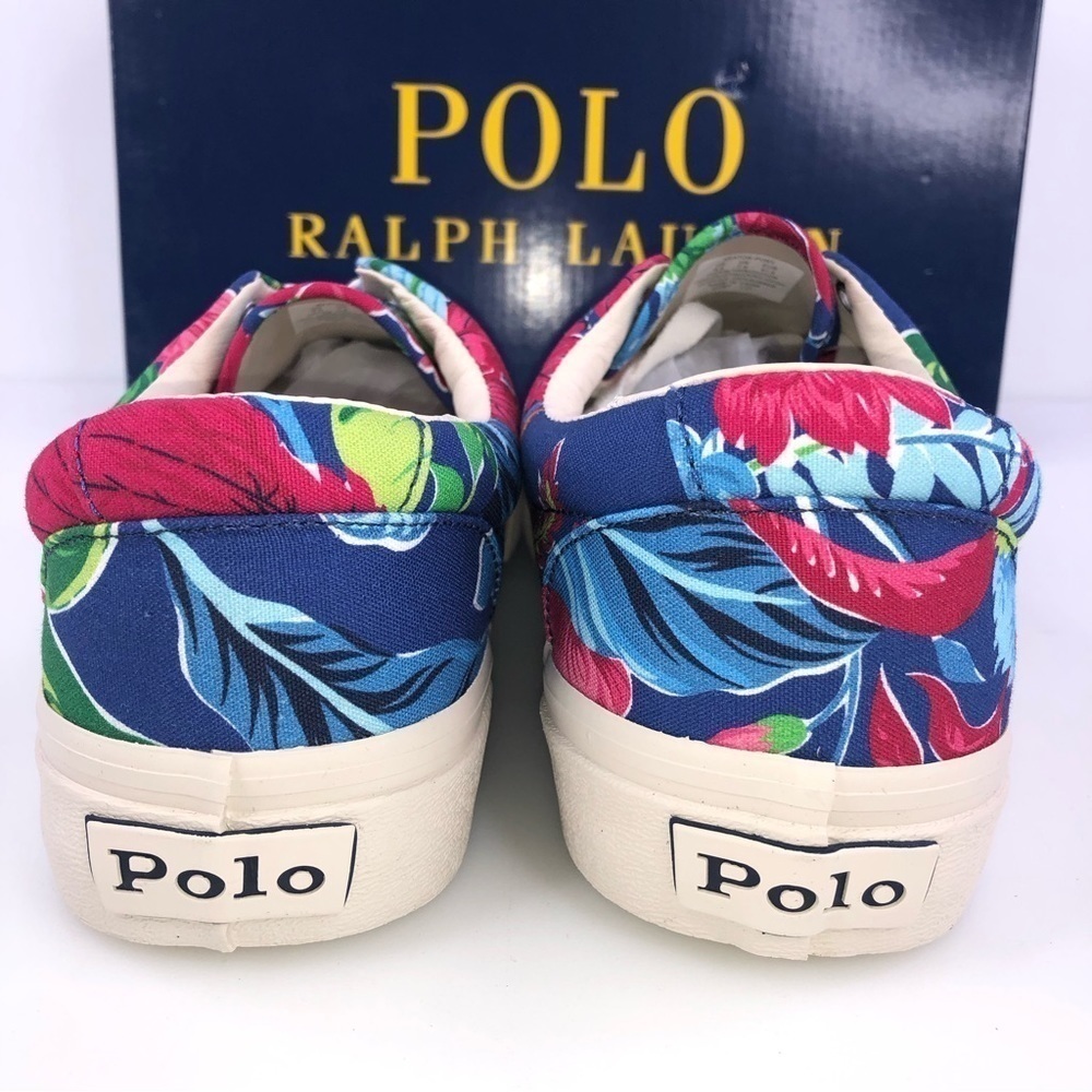 Polo Ralph Lauren Keaton Pony Floral Men's Canvas Low Top Shoes Sneakers - Picture 6 of 8